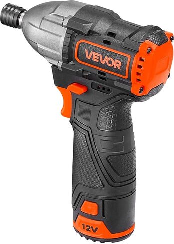 محرك تأثير لاسلكي VEVOR، عزم دوران عالي 12 فولت 7 نيوتن متر 1000 رطل، مجموعة مفك تأثير كهربائي مع ضوء LED، بطارية، شاحن، موصل مغناطيسي، لقم، وحقيبة أدوات، لتثبيت المسمار وتخفيفه in Kuwait