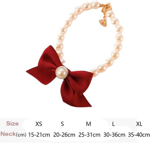 Dog Necklace Beautiful Gift Dog Leash Pet Accessories Jewelry Dress Up Bow Pet Decorative Cats Collar(S 20-26cm,Pink) in Saudi Arabia