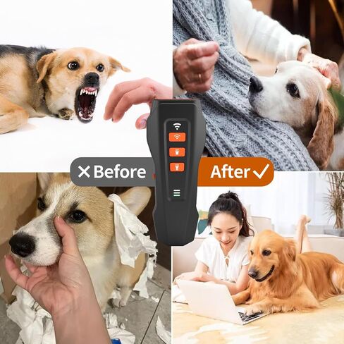 No Bark Ultra Anti Barking Device Dog,Nobark Ultra Dog Training Tool,3 Levels Rechargeable with Flashlight,for Large Medium Small Dogs Indoor & Outdoor (Black) in Kuwait