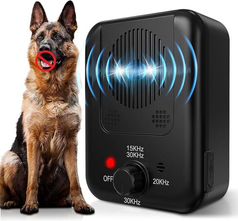 أجهزة مكافحة النباح، أجهزة ردع لحاء الكلاب، أجهزة ردع لحاء الكلاب بالموجات فوق الصوتية يمكنها إيقاف كلاب الجيران من النباح، 3 أوضاع قابلة للتعديل في الداخل والخارج، كاتم صوت آمن وإنساني للكلاب (أسود) in Kuwait