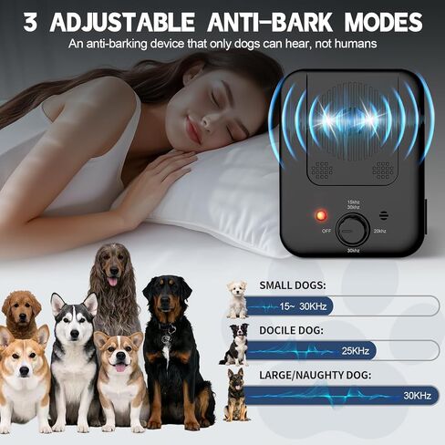 أجهزة مكافحة النباح، أجهزة ردع لحاء الكلاب، أجهزة ردع لحاء الكلاب بالموجات فوق الصوتية يمكنها إيقاف كلاب الجيران من النباح، 3 أوضاع قابلة للتعديل في الداخل والخارج، كاتم صوت آمن وإنساني للكلاب (أسود) in Kuwait