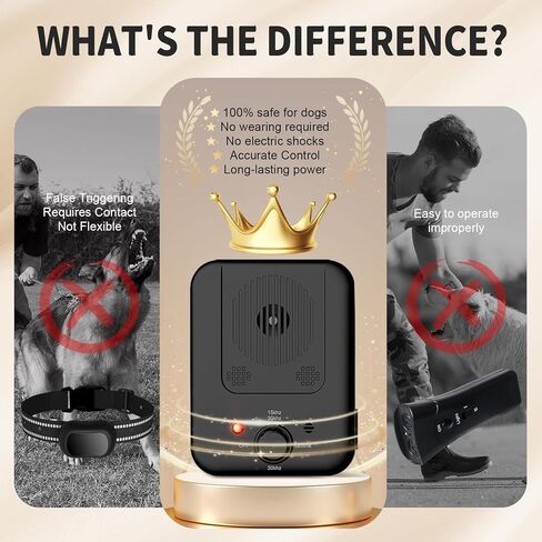 أجهزة مكافحة النباح، أجهزة ردع لحاء الكلاب، أجهزة ردع لحاء الكلاب بالموجات فوق الصوتية يمكنها إيقاف كلاب الجيران من النباح، 3 أوضاع قابلة للتعديل في الداخل والخارج، كاتم صوت آمن وإنساني للكلاب (أسود) in Kuwait