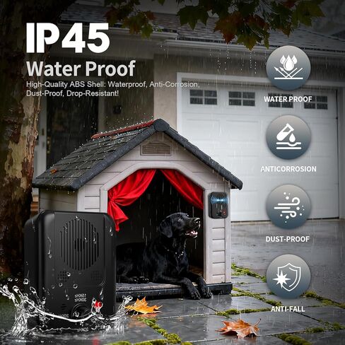 أجهزة مكافحة النباح، أجهزة ردع لحاء الكلاب، أجهزة ردع لحاء الكلاب بالموجات فوق الصوتية يمكنها إيقاف كلاب الجيران من النباح، 3 أوضاع قابلة للتعديل في الداخل والخارج، كاتم صوت آمن وإنساني للكلاب (أسود) in Kuwait