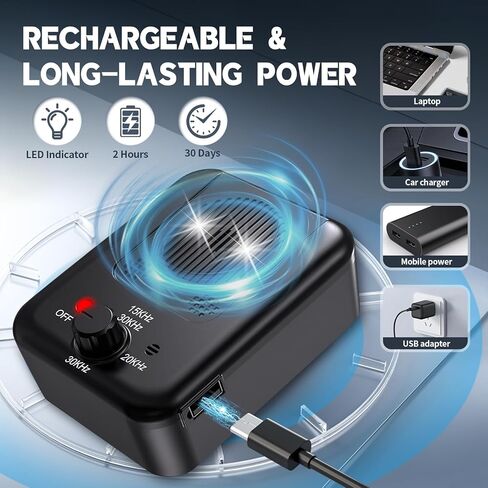 أجهزة مكافحة النباح، أجهزة ردع لحاء الكلاب، أجهزة ردع لحاء الكلاب بالموجات فوق الصوتية يمكنها إيقاف كلاب الجيران من النباح، 3 أوضاع قابلة للتعديل في الداخل والخارج، كاتم صوت آمن وإنساني للكلاب (أسود) in Kuwait