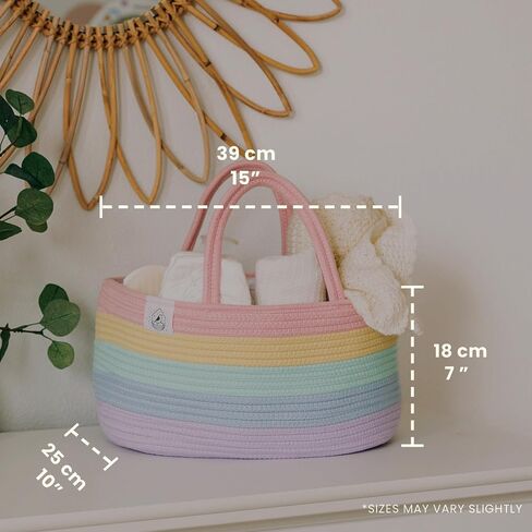 OrganiHaus Brown Baby Diaper Caddy Organizer for Changing Table, Baby Shower Basket, Car Diaper Basket Organizer, Diaper Caddy for Baby Girl & Boy, Baby Basket for Storage, Nursery Basket in Saudi Arabia
