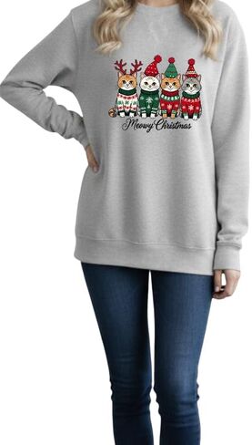 Christmas Holiday Sweatshirt - Colorful Meowy Christmas Holiday Season in Saudi Arabia