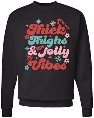 Christmas Holiday Sweatshirt - Thick Thighs and Jolly Vibes in Saudi Arabia
