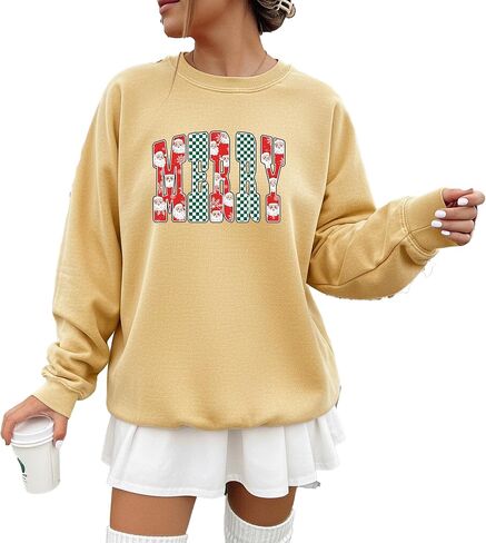 Checkered Merry Comfort Colors Sweatshirt, Trendy Women's Christmas Crewneck, Retro Merry Sweatshirt, Cute Holiday Party, Xmas Merry T-Shirt in Saudi Arabia