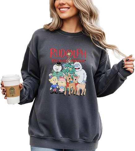 Comfort Colors, Reindeer Christmas Sweatshirt, Christmas Gift, Christmas Holiday Sweatshirt, Funny Christmas Sweater in Saudi Arabia