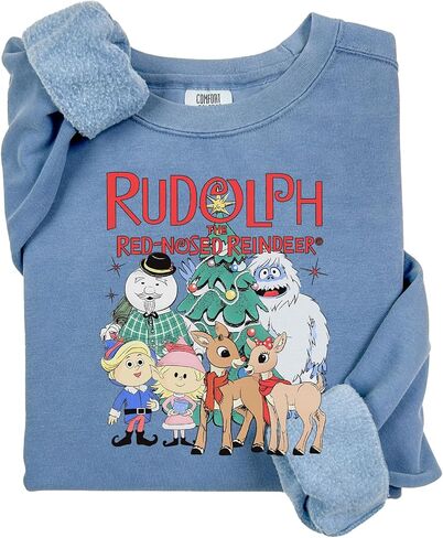 Comfort Colors, Reindeer Christmas Sweatshirt, Christmas Gift, Christmas Holiday Sweatshirt, Funny Christmas Sweater in Saudi Arabia