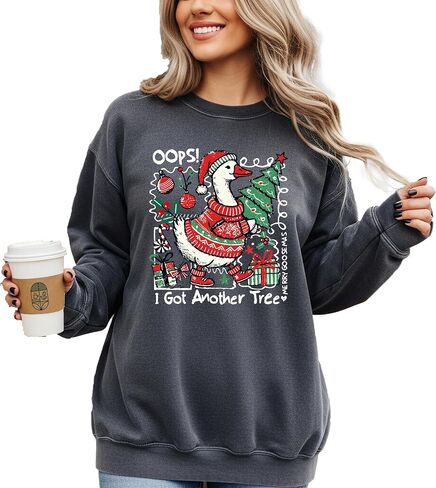 Comfort Colors, Funny Christmas Goose Sweatshirt: Oops I Got Another Tree in Saudi Arabia