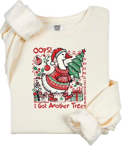Comfort Colors, Funny Christmas Goose Sweatshirt: Oops I Got Another Tree in Saudi Arabia