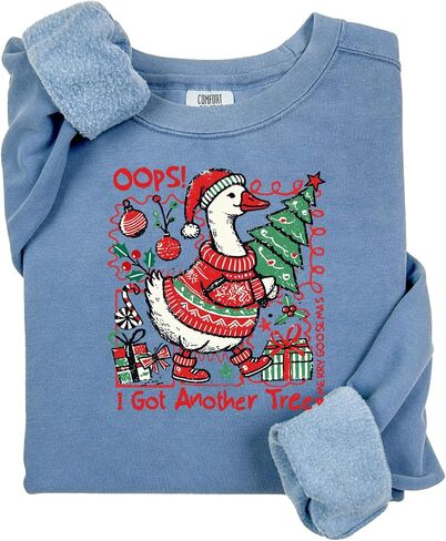 Comfort Colors, Funny Christmas Goose Sweatshirt: Oops I Got Another Tree in Saudi Arabia