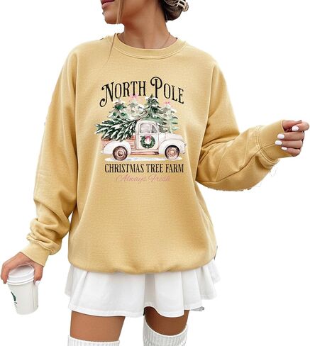 Comfort Colors North Pole Christmas Sweatshirt, Retro North Pole Christmas Sweatshirt, Xmas Tree Shirt Gift in Saudi Arabia