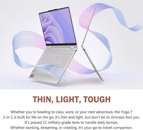 Lenovo Yoga 7 2-in-1 محمول شاشة تعمل باللمس ، شاشة IPS 16 "2K ، Intel Core Ultra 7 155U ، 16GB LPDDR5X RAM ، 1TB M.2 PCIE SSD ، Photeprint ، Backlit KB ، FHD IR WebCAM ، WIFI 6E ، LIFETIME MS ، Win 11 W/COPILOT in Kuwait