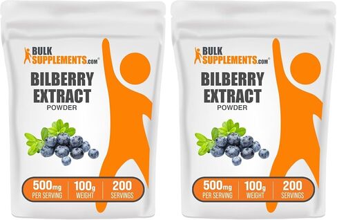 BULKSUPPLEMENTS.COM Bilberry Extract Powder - Bilberry Fruit Extract, Antioxidants Supplement, Bilberry Powder - Bilberry Supplement for Eyes, Gluten Free - 500mg per Serving, 250g (8.8 oz) in Saudi Arabia