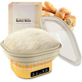 Sourdough Bread Baking Supplies,Electric Thermostatic Silicone Proofing Baskets for Sourdough Bread Baking Tools (elliptical-1, 10in) in Saudi Arabia