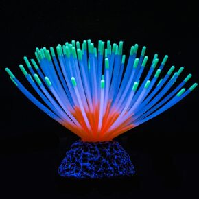 Uniclife حوض السمك مقلد قوس قزح البحر قنفذ البحر زخرفة السيليكون الاصطناعي مع تأثير متوهجة لتزيين المناظر الطبيعية لخزان الأسماك in Kuwait