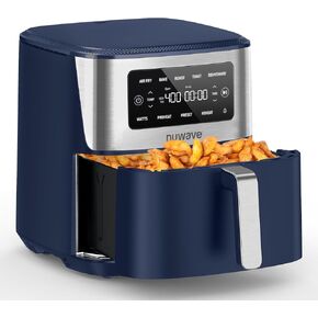 Nuwave Brio Plus 6-in-1 Air Fryer, 7-Qt Large Capacity, 50°F–400°F Precise Temp Control, Non-Toxic PFAS-Free Nonstick, Air Fry, Bake, Roast, Toast, Dehydrate, Reheat, 100 Presets, Dishwasher Safe in Kuwait
