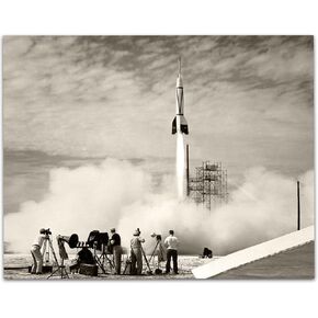 Lone Star Art Astronomy Poster - First NASA Rocket Flight - 11x14 Unframed Art Print - Vintage Space Wall Art for Dark Academia, Astronomers & Space Enthusiasts in Kuwait