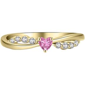 Heart Shaped Pink Sapphire & Diamond Twisted Engagement Ring, 14K Gold Finish September Birthstone Infinity Heart Ring in Saudi Arabia