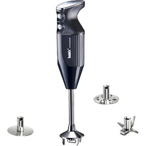 bamix Made in Switzerland M200 PRIME - 2-speed Immersion Hand Blender, 200W 120V 60Hz - Light Grey - Includes 3 Stainless Steel Blades – Aerating, Blending, and Chopping Blades in Kuwait