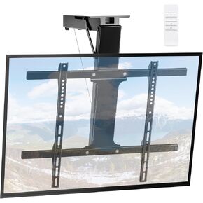 Electric Ceiling TV Mount with Remote - Motorized Ceiling TV Mount for Flat and Pitched Roof，32 to 70 Inch Flat and Curved Screen TVs （White） in Saudi Arabia
