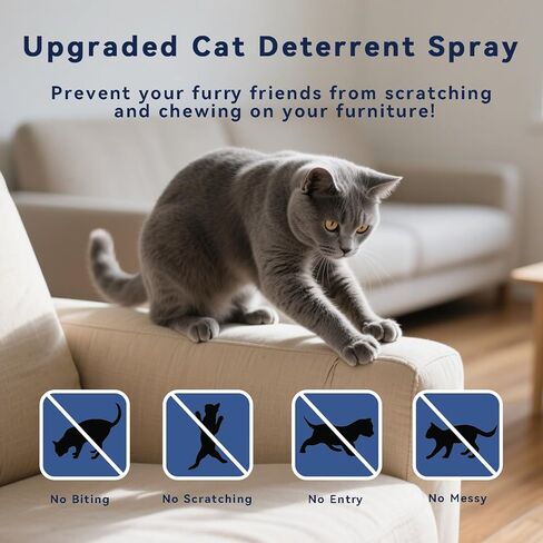 رذاذ رادع للقطط، رادع طبيعي آمن للقطط داخليًا وخارجيًا لحماية الأثاث، رادع مضاد للخدش للأثاث والأرائك والسجاد والحمضيات وغير سام in Kuwait