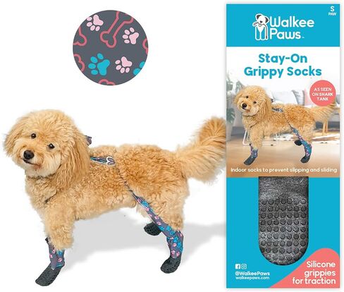 جوارب WALKEE PAWS ثابتة وغير قابلة للانزلاق للكلاب لمنع لعق الكفوف والانزلاق على الأرضيات الصلبة. تمت رؤيته على Shark Tank، لا تفقد أبدًا جورب الكلب مرة أخرى (صغير) مع قبضة شاملة in Saudi Arabia