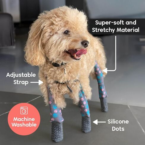جوارب WALKEE PAWS ثابتة وغير قابلة للانزلاق للكلاب لمنع لعق الكفوف والانزلاق على الأرضيات الصلبة. تمت رؤيته على Shark Tank، لا تفقد أبدًا جورب الكلب مرة أخرى (صغير) مع قبضة شاملة in Saudi Arabia