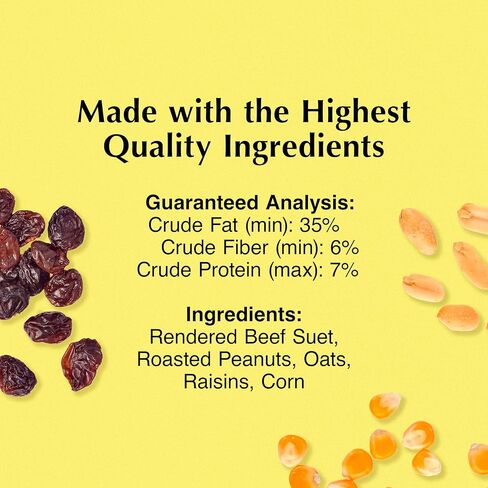 C&S Fruit n’ Nut Suet Treat, Suet Cakes for Wild Birds Including Robins, Blue Jays, Bluebirds, Tanagers, Thrushes and More, 8 Pack in Kuwait