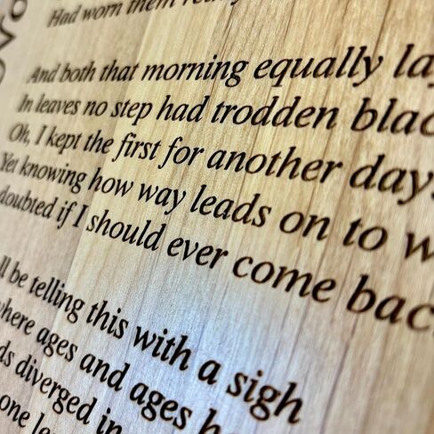 The Road Not Taken Plaque – Robert Frost Poem Wall Art Sign – Engraved Wood – Inspirational Poetry Gift for Home, Office, Classroom – Literary Decor in Multiple Sizes (Genuine Alder, 12x15 inch) in Saudi Arabia