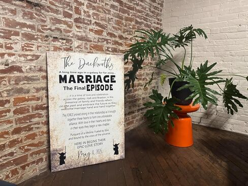 Star Wars Themed Wedding Sign or Gift, Final Episode, Favorite, Handcrafted Custom Canvas, Epic Love Story, PERSONALIZED, May 4th Wedding, Marriage The Final Episode, Galaxy in Saudi Arabia