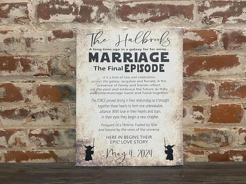 Star Wars Themed Wedding Sign or Gift, Final Episode, Favorite, Handcrafted Custom Canvas, Epic Love Story, PERSONALIZED, May 4th Wedding, Marriage The Final Episode, Galaxy in Saudi Arabia