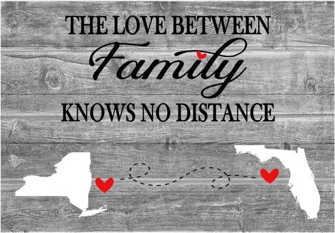 Long Distance Family/Friends, The Love Between Knows No Distance, Custom Canvas, Perfect Birthday Present, Personalize With States Of Choice, 1-4 States, Country in Saudi Arabia