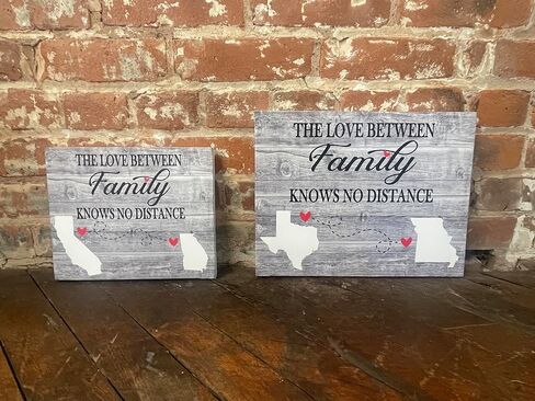 Long Distance Family/Friends, The Love Between Knows No Distance, Custom Canvas, Perfect Birthday Present, Personalize With States Of Choice, 1-4 States, Country in Saudi Arabia