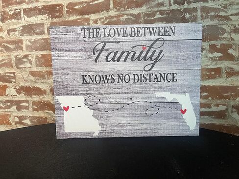 Long Distance Family/Friends, The Love Between Knows No Distance, Custom Canvas, Perfect Birthday Present, Personalize With States Of Choice, 1-4 States, Country in Saudi Arabia