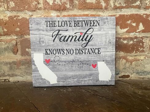 Long Distance Family/Friends, The Love Between Knows No Distance, Custom Canvas, Perfect Birthday Present, Personalize With States Of Choice, 1-4 States, Country in Saudi Arabia