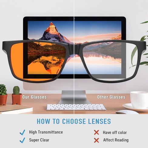 نظارات ألعاب حجب الضوء الأزرق، نظارات ألعاب الكمبيوتر الإلكترونية، فلتر شاشة احترافي قوي، مضاد للوهج وإجهاد العين، نظارات UV400 للنساء والرجال (ألعاب الفيديو، وحدة التحكم، التلفزيون، الكمبيوتر الشخصي) in Kuwait