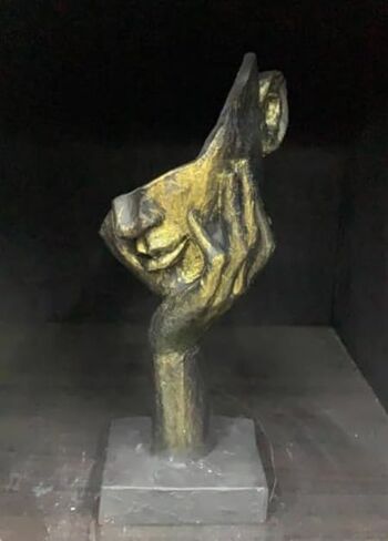 تمثال وجه تجريدي مصنوع يدويًا، منحوتة فنية حديثة، كائن فني، ديكور منزلي فني بسيط (Object-6) in Saudi Arabia