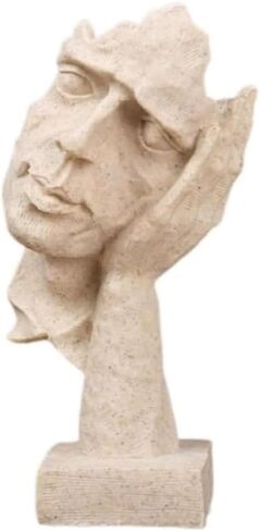 ديكور لم أسمع مصنوعًا يدويًا، نحت الوجه التجريدي، تمثال فن الصمت، ديكور تعبيرات الوجه (كائن-2) in Kuwait