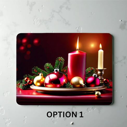 Christmas Candle & Ornament Glass Cutting Board. Unique Charcuterie Board for Housewarming or Holiday Gift. in Saudi Arabia