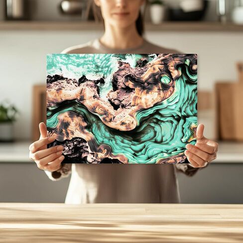 Elegant Wood Grain Effect Tempered Glass Cutting Board - Non-Slip, Easy to Clean, Durable & Stylish Design. in Saudi Arabia