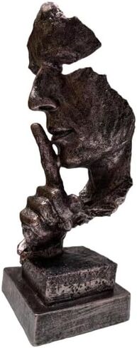 Silence Face Sculpture, Shushing Mask Decor, Abstract Face Statue, Emotional Art Piece (Object-17) in Saudi Arabia