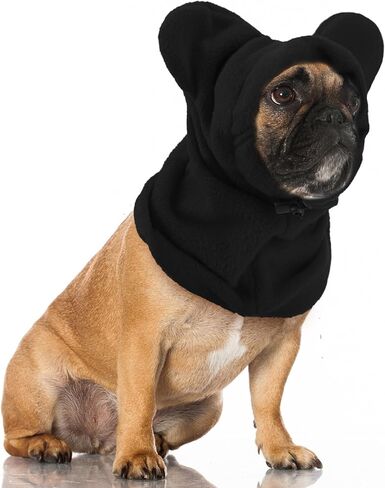 Winter Dog Hats Quiet Ears for Dogs Ear Muffs Pet Neck Warmer Scarf Hoodie Noise Protection Cover Beanie Head Wrap Costume for Pet Dog Cats(Black,M) in Saudi Arabia
