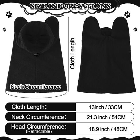 Winter Dog Hats Quiet Ears for Dogs Ear Muffs Pet Neck Warmer Scarf Hoodie Noise Protection Cover Beanie Head Wrap Costume for Pet Dog Cats(Black,M) in Saudi Arabia