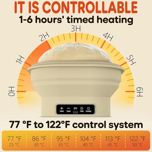 Sourdough Bread Baking Supplies,Electric Thermostatic Silicone Proofing Baskets for Sourdough Bread Baking Tools (elliptical-1, 10in) in Saudi Arabia