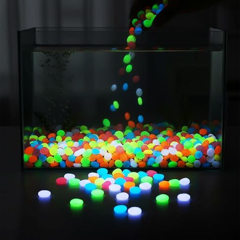Aquarium Decor,Glow in The Dark Rocks Outdoor,400Pcs Garden Decor Glow Stones,Luminous Stone,for Aquarium Fish Tank in Saudi Arabia