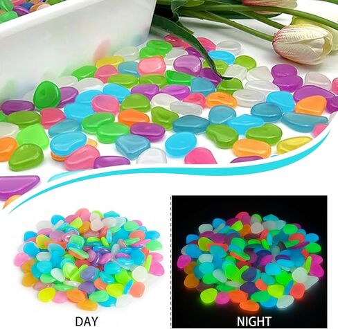 Aquarium Decor,Glow in The Dark Rocks Outdoor,400Pcs Garden Decor Glow Stones,Luminous Stone,for Aquarium Fish Tank in Saudi Arabia