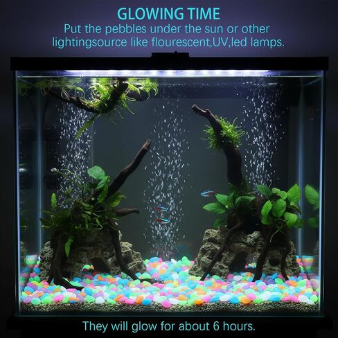 Aquarium Decor,Glow in The Dark Rocks Outdoor,400Pcs Garden Decor Glow Stones,Luminous Stone,for Aquarium Fish Tank in Saudi Arabia